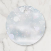 ファーストウィンタースノーフレーク結婚式の引き出物ラベル フェイバータグ (裏面)