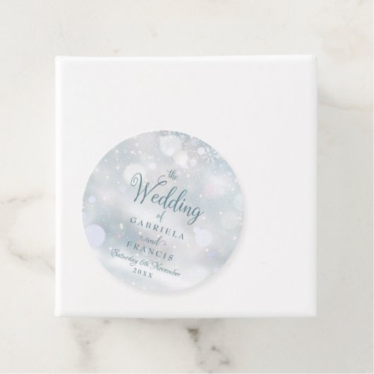ファーストウィンタースノーフレーク結婚式の引き出物ラベル フェイバータグ (インサイチュ)