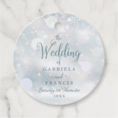 ファーストウィンタースノーフレーク結婚式の引き出物ラベル フェイバータグ (正面)