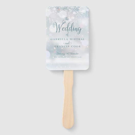 ファーストウィンタースノーフレーク結婚式 プログラムハンドファン ハンドファン (正面)