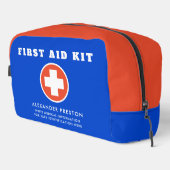 ファーストエイドモダンブルーオレンジクロスメディカルトラベル ドップキット (右コーナー)