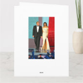 ファーストカップルのドナルドとメラニアトランプのリバティーボール カード (裏面)