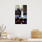 ファーストカップルのドナルドとメラニアトランプのリバティーボール ポスター (キッチン)