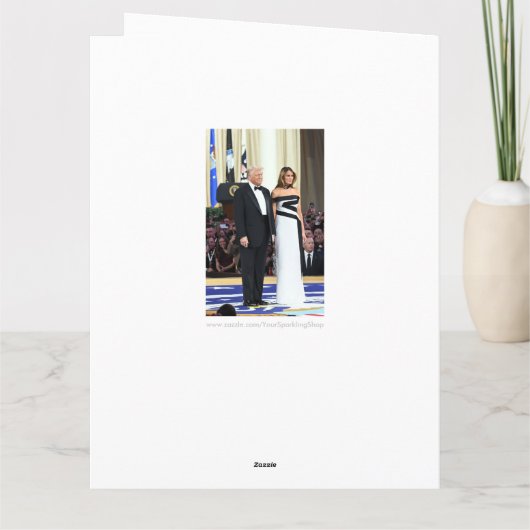 ファーストカップルのドナルドとメラニアトランプ カード (裏面)