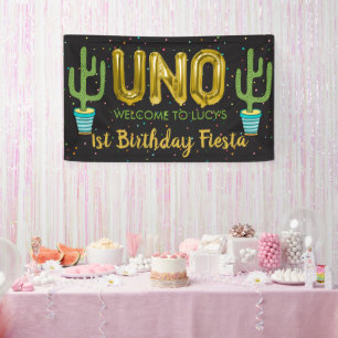 ファーストカラフルフィエスタ誕生日ウェルカムサイン 横断幕