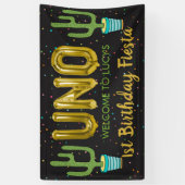 ファーストカラフルフィエスタ誕生日ウェルカムサイン 横断幕 (縦)