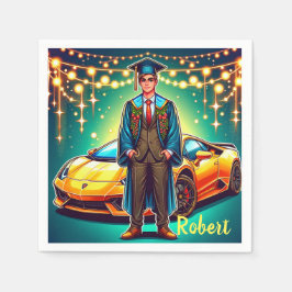 ファーストカー付き卒業カスタム男 スタンダードカクテルナプキン