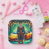 ファーストカー付き卒業カスタム男 ペーパープレート (パーティー)