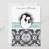 ファーストキスシーブルーカスタマイズ結婚式招待状 招待状 (正面)