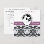 ファーストキス パープル カスタマイズ ウェディング 招待状 (正面/裏面)