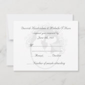 ファーストキス ブラック&ホワイト 結婚式 返信ハガキ 出欠カード (裏面)