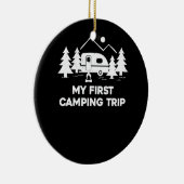 ファーストキャンピングトリップアウトドアアドベンチャーハイキングキャンパー セラミックオーナメント (右)