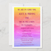 ファーストクラウドナイン誕生日パーティー1stピンクアート 招待状 (正面)