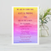 ファーストクラウドナイン誕生日パーティー1stピンクアート 招待状 (スタンド正面)