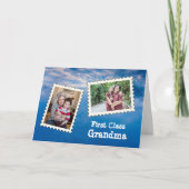 ファーストクラスおばあ最高のあおばあちゃんカスタムの写真 カード (正面)