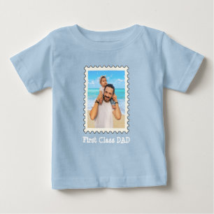ファーストクラスパパ最高のパパエカスタムバー家族の写真 ベビーTシャツ