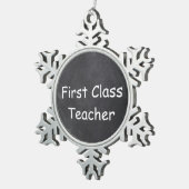 ファーストクラス先生シャルボードデザインギフトアイディア スノーフレークピューターオーナメント (右)