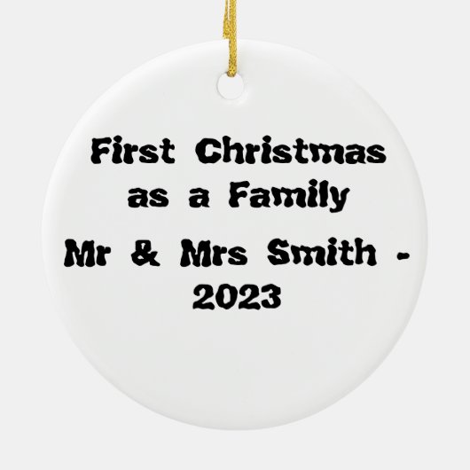 ファーストクリスマスビューティフルクリスマスハウスデザイン セラミックオーナメント (裏面)