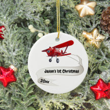 ファーストクリスマス サンタの飛行機 旅行 パーソナライズデザイン