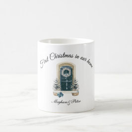 ファーストクリスマス・新居 水彩・サージグリーン コーヒーマグカップ