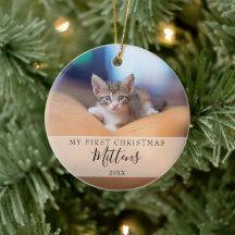 ファーストクリスマス 猫 犬 ペット 写真 エレガント スクリプト