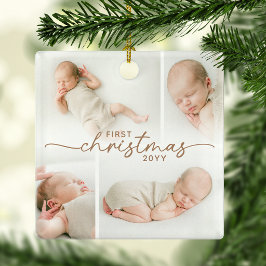 ファーストクリスマス 5枚の写真入り オーダーメイドクリスマス セラミックオーナメント