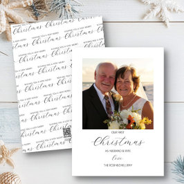 ファーストクリスマス Mr & Mrs シンプル スクエア 写真入りカード シーズンカード