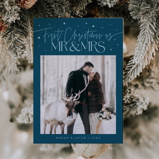 ファーストクリスマス Mr Mrs 新婚フォト ティール シーズンカード