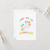 ファーストグレードかわいこちゃんユニコーン新学期ガール カード (正面/裏面インサイチュ)