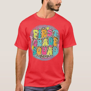 ファーストグレードスクワッド新学期レオパード少年ガール Tシャツ