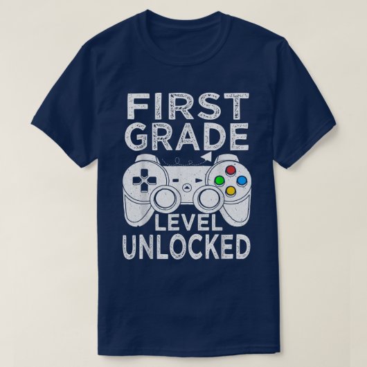 ファーストグレードレベルのロック解除されたビデオゲームをSchoに戻す Tシャツ (デザイン正面)