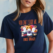 ファーストグレード先生おかしいハロウィンネイビーブルー Tシャツ