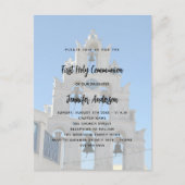 ファーストコミュニオカスタムン写真教会ラグジュアリー インビテーションポストカード (正面)