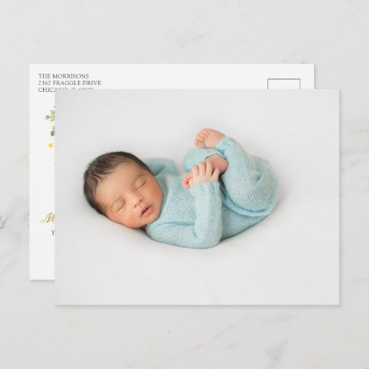 ファーストコミュニオンエンジェルグリッターサンキュー ポストカード (正面/裏面)