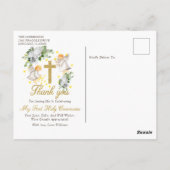 ファーストコミュニオンエンジェルグリッターサンキュー ポストカード (裏面)