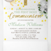 ファーストコミュニオンエンジェル男女兼用ズ金ゴールド 三つ折り招待状 (内部中)