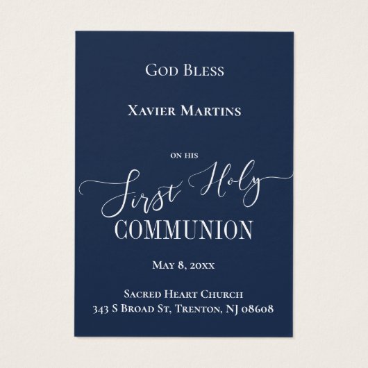 ファーストコミュニオンクラシックブルー記憶カード (裏面)