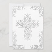 ファーストコミュニオンクロスグレーダマスクのキリスト教少年 招待状 (裏面)