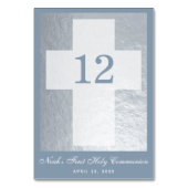 ファーストコミュニオンクロスダスティブルーフェイクシルバーボーイ テーブルナンバー (裏面)