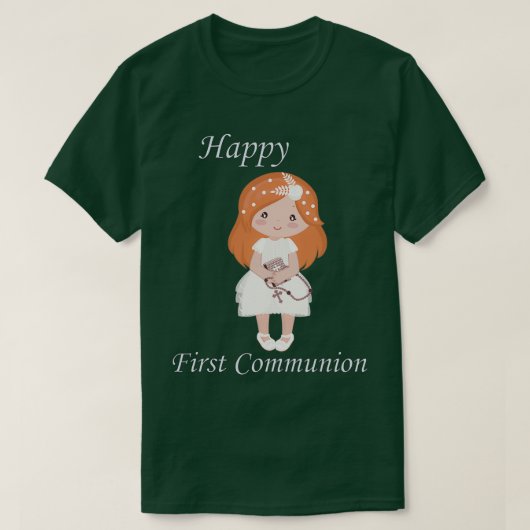 ファーストコミュニオンスタンディングレッドヘッドガール Tシャツ (デザイン正面)