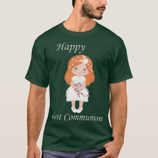 ファーストコミュニオンスタンディングレッドヘッドガール Tシャツ