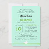 ファーストコミュニオンドーブオンブランチブルー招待状 招待状 (正面)