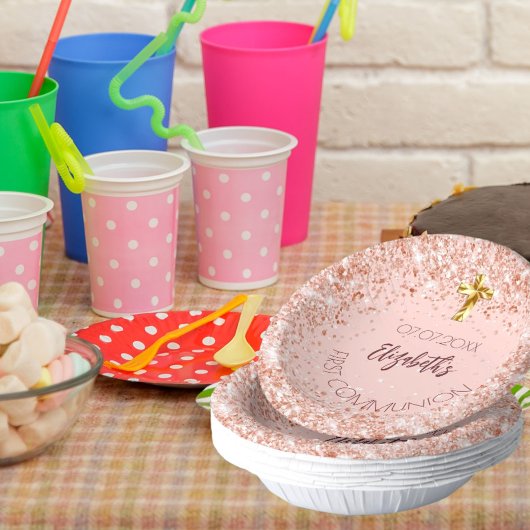 ファーストコミュニオンバラ金ゴールド紙吹雪ガール名 ペーパーボウル