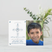 ファーストコミュニオンフォト招待状少年のカスタム 招待状 (スタンド正面)