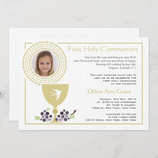 ファーストコミュニオンフォト招待状 招待状 (正面/裏面)