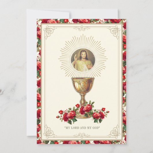 ファーストコミュニオンフローライエズディバイナリーフローラ 招待状 (正面)