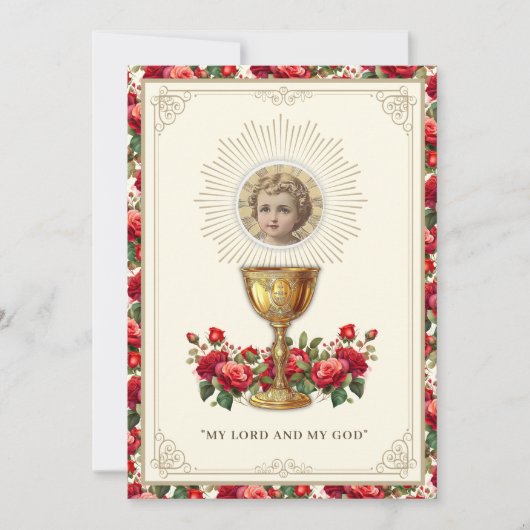 ファーストコミュニオンフローラチャリスホストイエス 招待状 (正面)