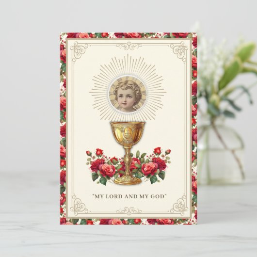 ファーストコミュニオンフローラチャリスホストイエス 招待状 (スタンド正面)