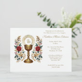 ファーストコミュニオンフローラユーチャーリストレッドローゼス 招待状 (スタンド正面)