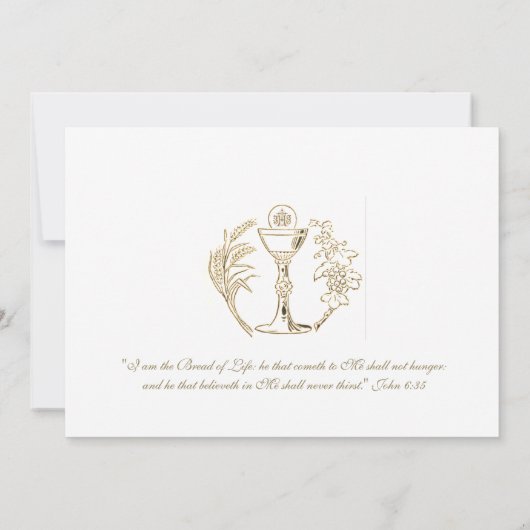 ファーストコミュニオンフローラユーチャーリストレッドローゼス 招待状 (裏面)